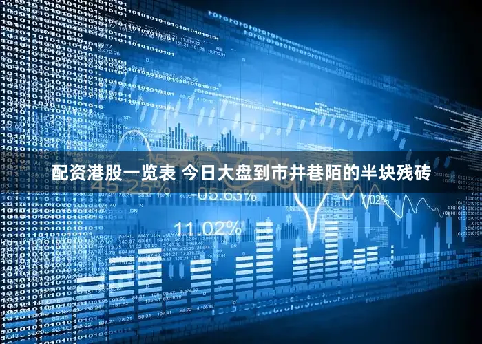 配资港股一览表 今日大盘到市井巷陌的半块残砖